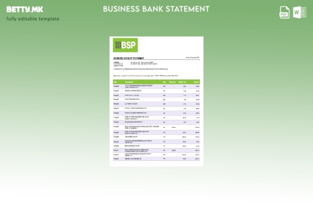 модерен стил на Банката на Јужен Пацифик за деловна банкарска изјава Шаблон за ф